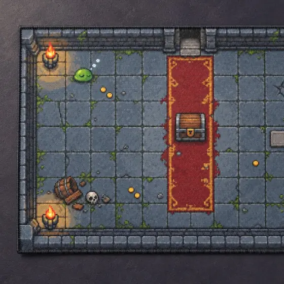 Top-Down Pixel Art Dungeon Floor Rug