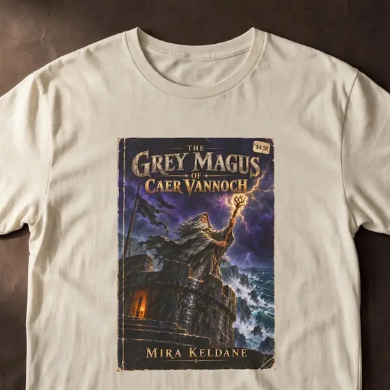 Wizard Fantasy Novel Cover Tee